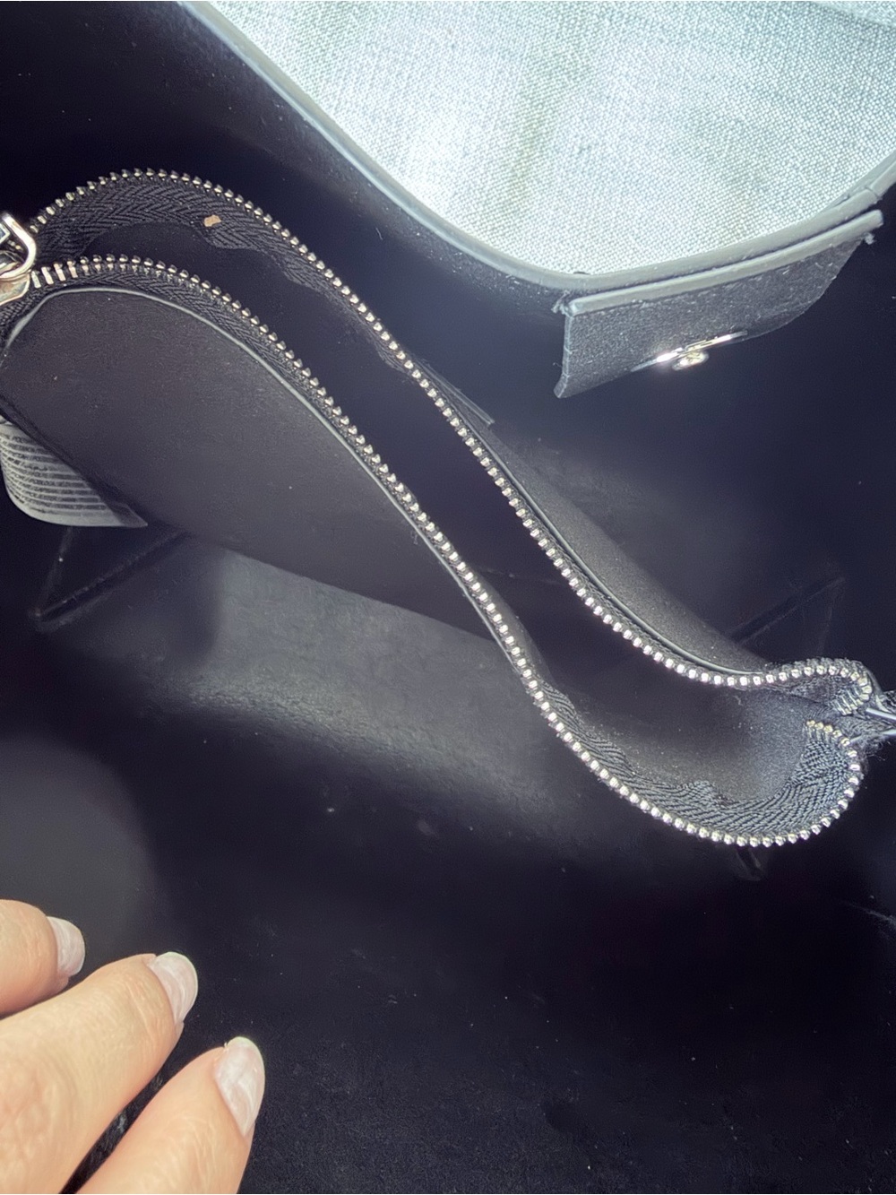 Mango Black Structured Hobo Shoulder Bag - Picture 8 of 9